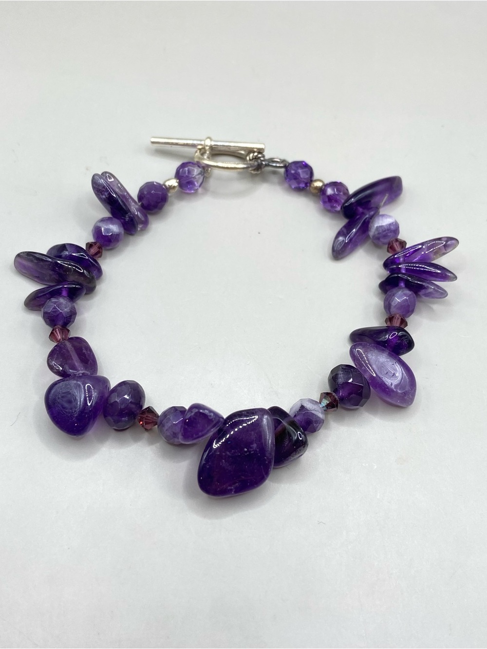Hand Crafted Purple Amethyst Chunky Bracelet